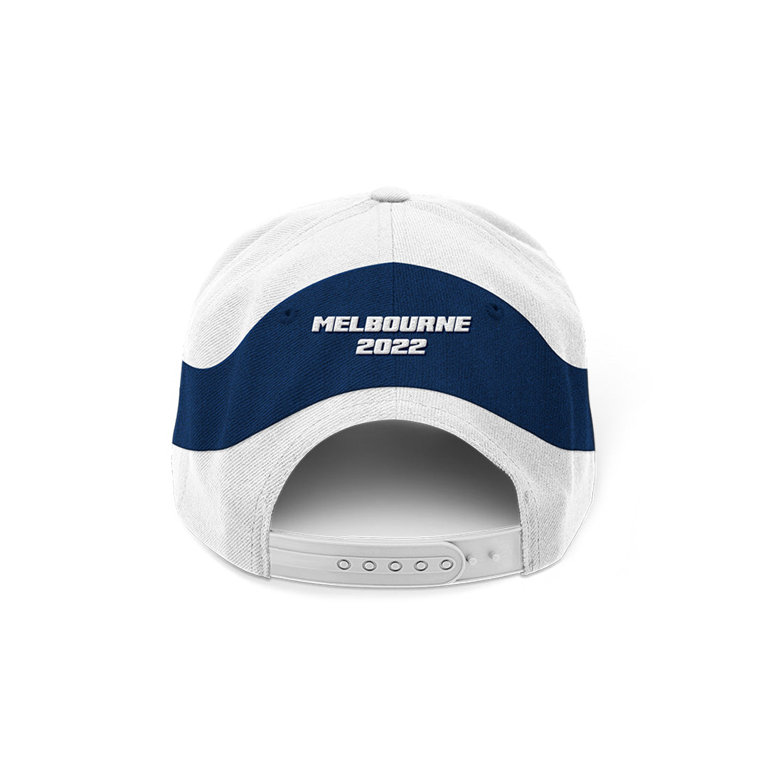 NEW! Swimming White and Blue Snapback Cap